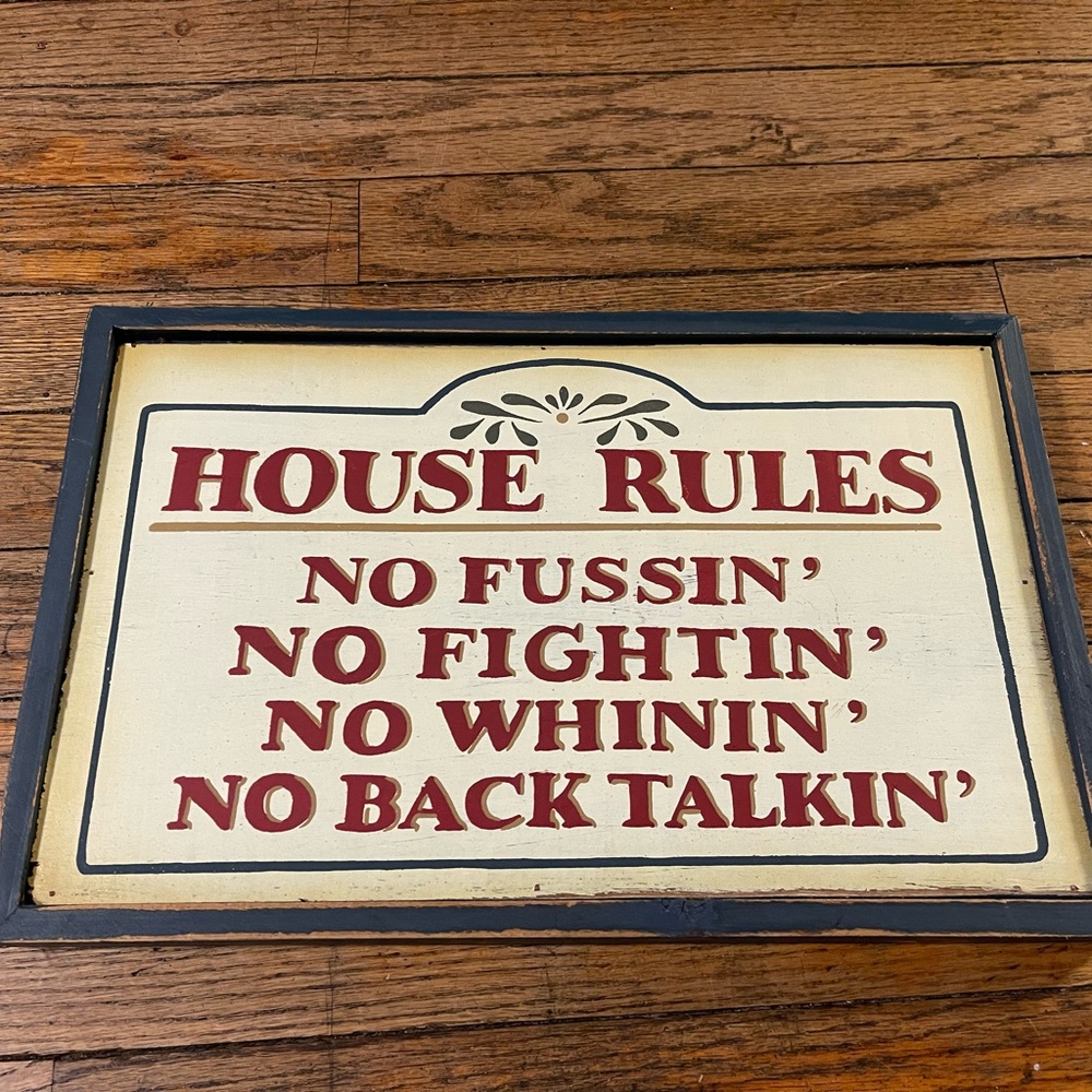 Vintage Style House Rules Sign